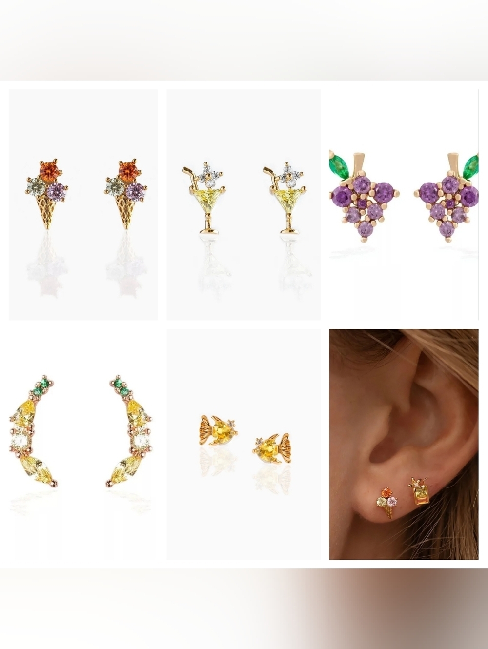 Tiny Fish-Shaped Earrings - Picture 8 of 10